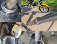 CZ 175 477 Sport. Zmiana łożyskowania główki ramy i uszczelnienie przedniego zawieszenia